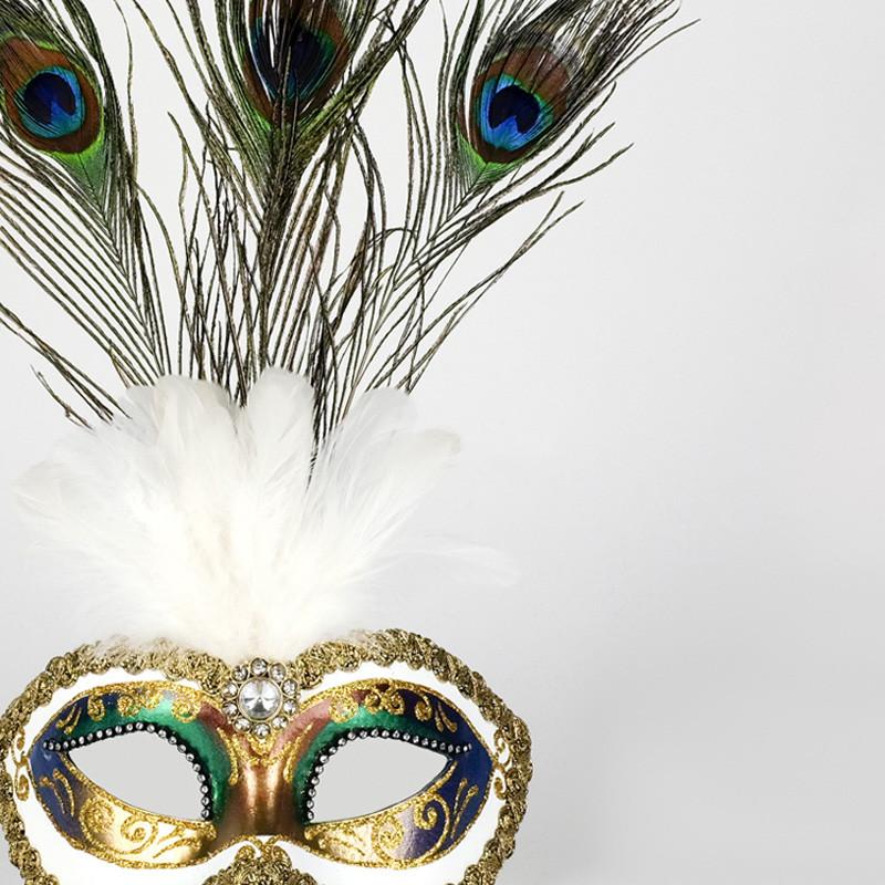 Colombina Festa Strass Fantasia Peacock Feather - Image 3